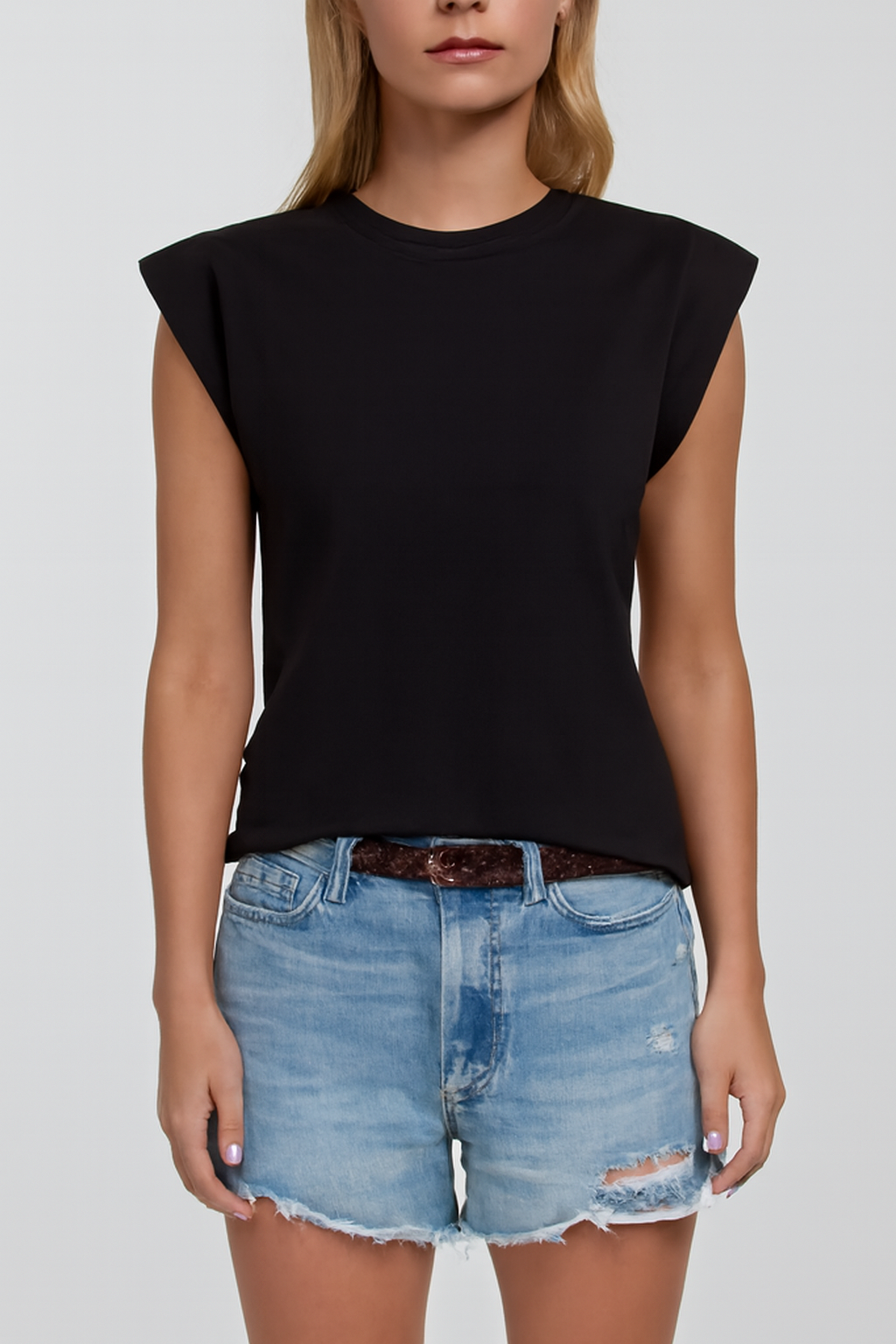 Ualda | Women's Cap Sleeve Crew Neck Relaxed Fit Top