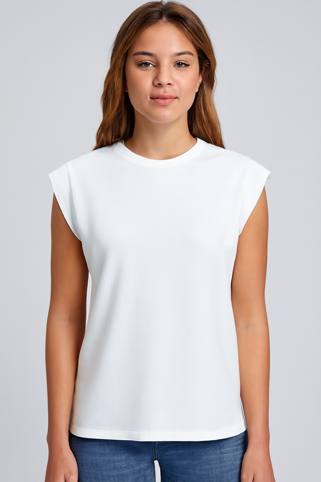 Ualda | Women's Cap Sleeve Crew Neck Relaxed Fit Top