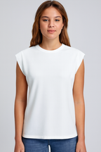 Ualda | Women's Cap Sleeve Crew Neck Relaxed Fit Top