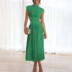 Rhoswen | Women's Cut Out Waist Midi Dress