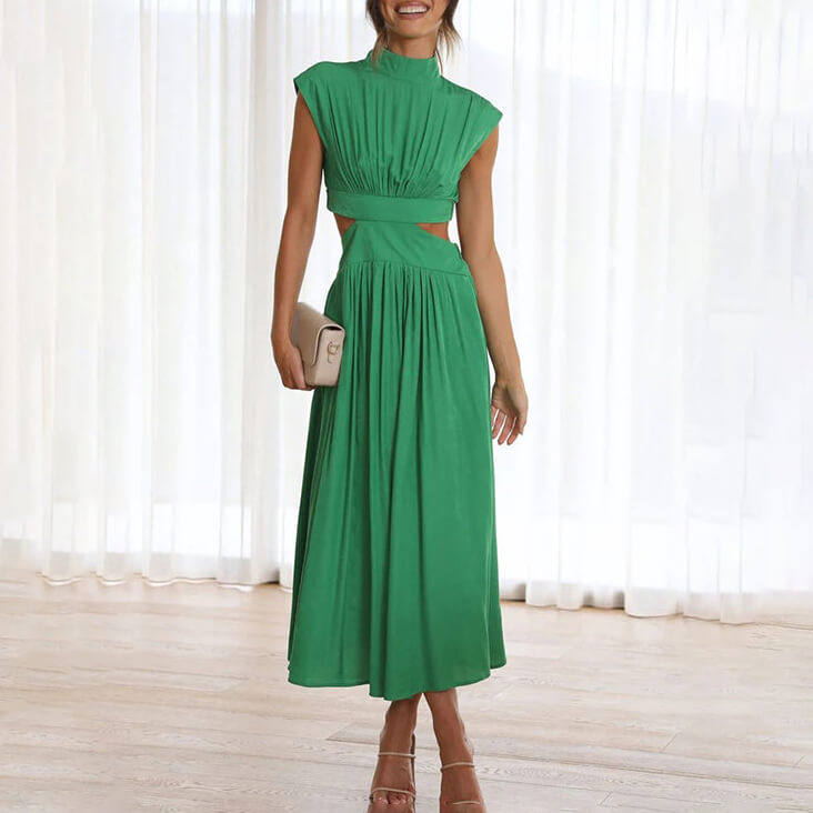 Rhoswen | Women's Cut Out Waist Midi Dress
