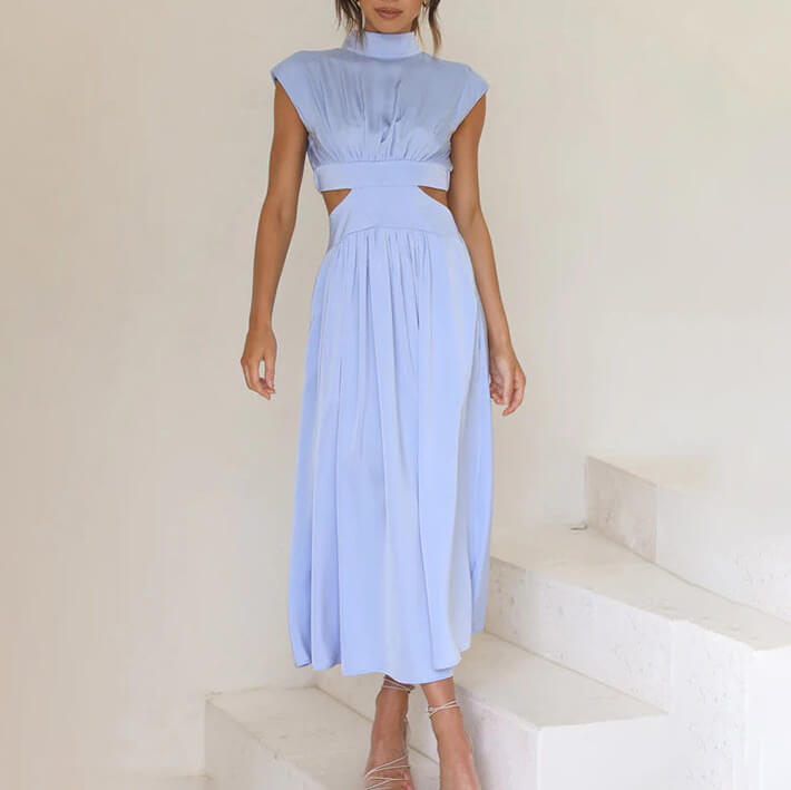 Rhoswen | Women's Cut Out Waist Midi Dress
