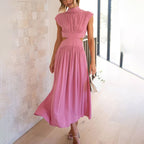 Rhoswen | Women's Cut Out Waist Midi Dress