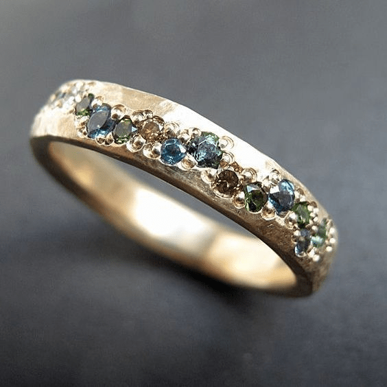 Vyxen | Women's Multicolor Gemstone Pave Band Ring
