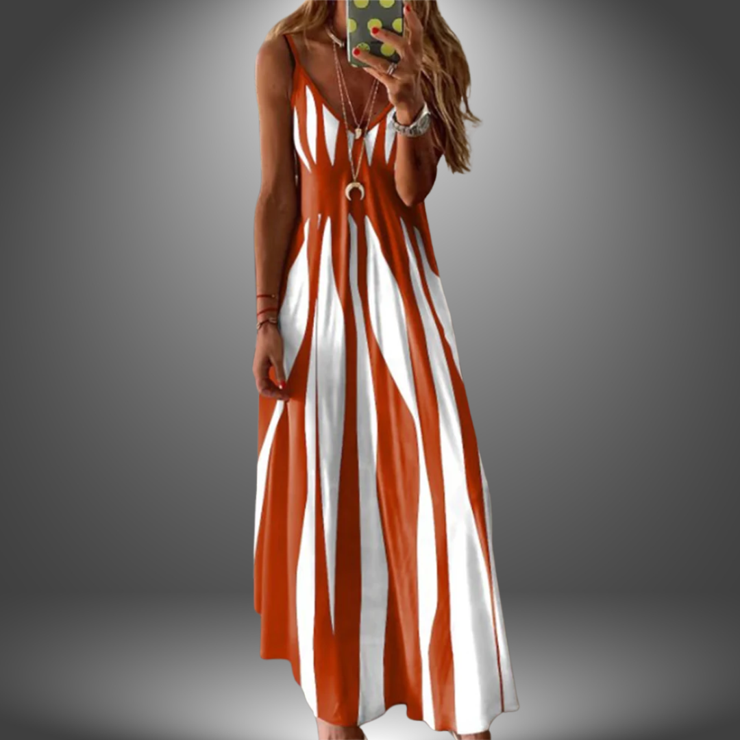 Seren | Women's Striped Spaghetti Strap Maxi Dress