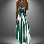 Seren | Women's Striped Spaghetti Strap Maxi Dress