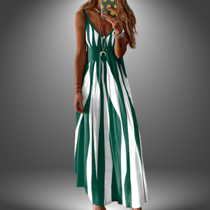 Seren | Women's Striped Spaghetti Strap Maxi Dress