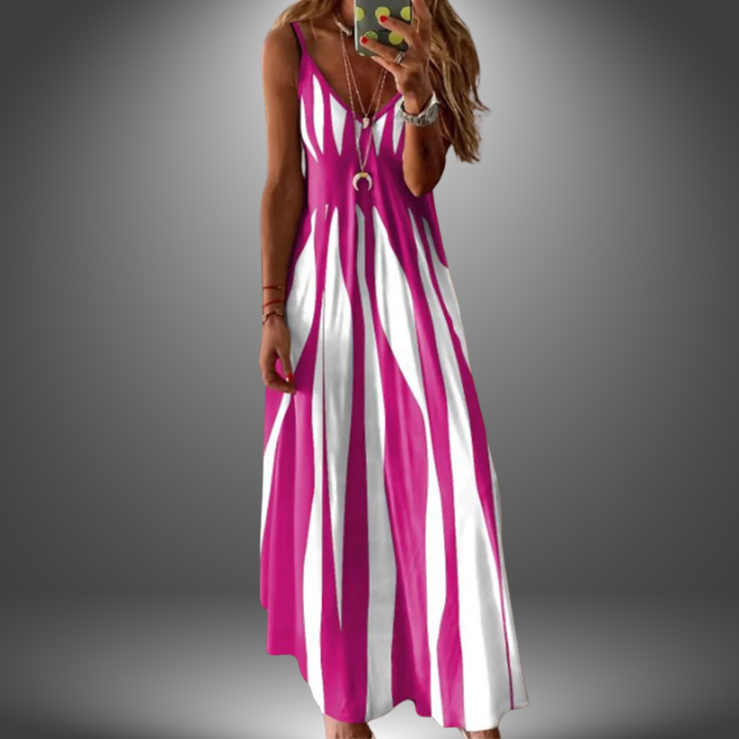 Seren | Women's Striped Spaghetti Strap Maxi Dress