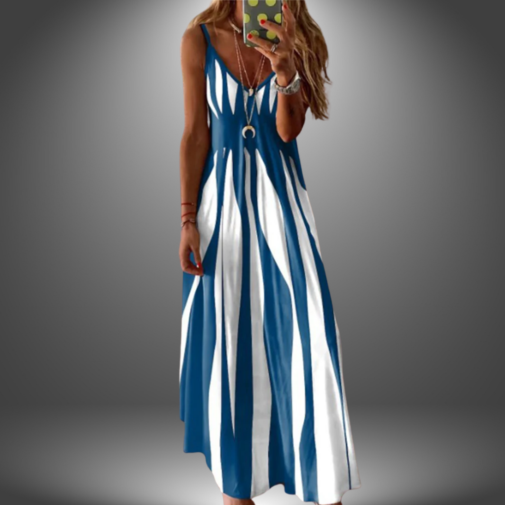 Seren | Women's Striped Spaghetti Strap Maxi Dress