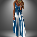 Seren | Women's Striped Spaghetti Strap Maxi Dress