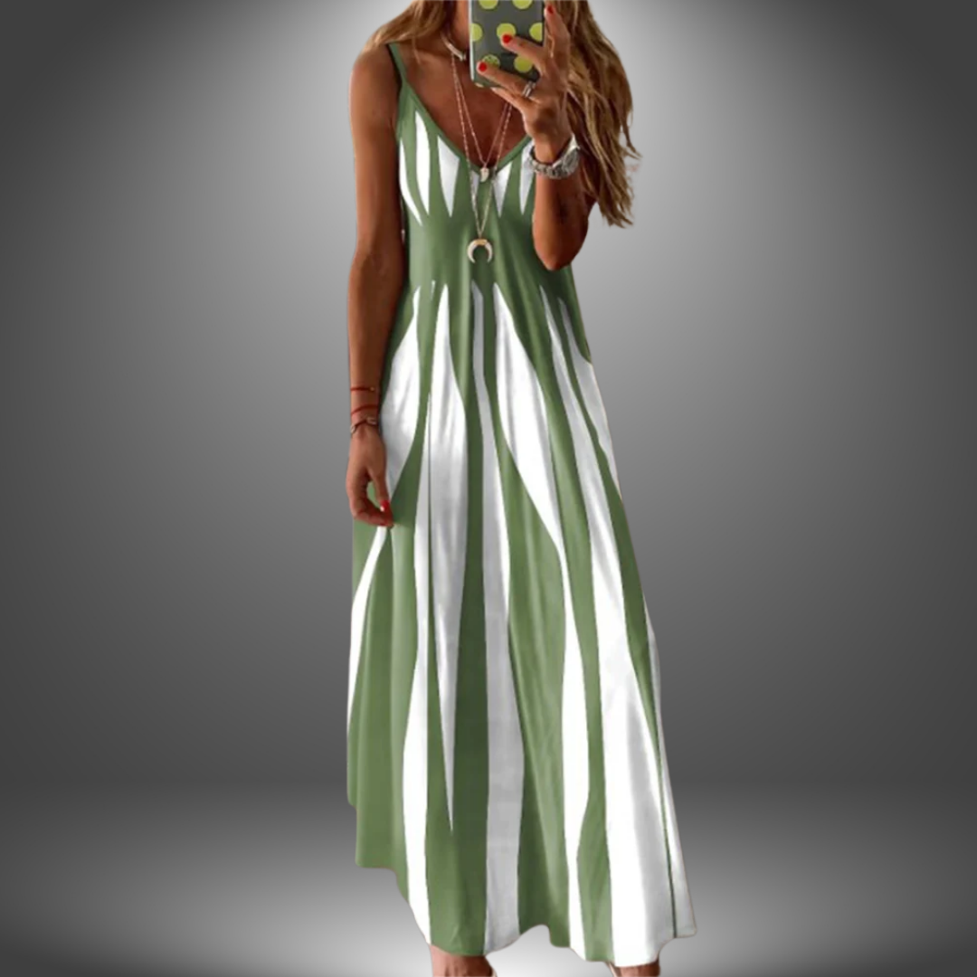 Seren | Women's Striped Spaghetti Strap Maxi Dress