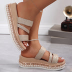 Waverly | Women's Glitter Triple Strap Platform Sandals
