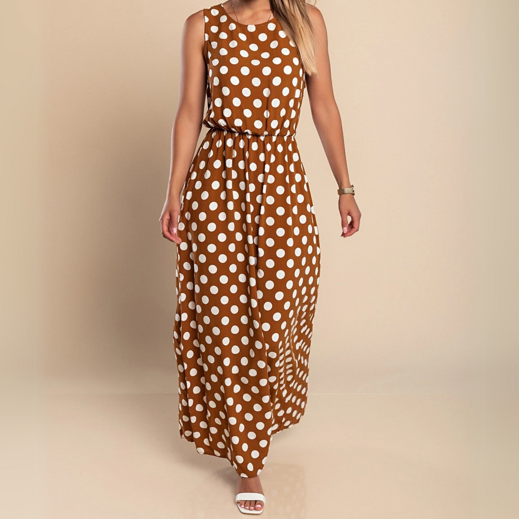Mireya | Women's Polka Dot Sleeveless Maxi Dress