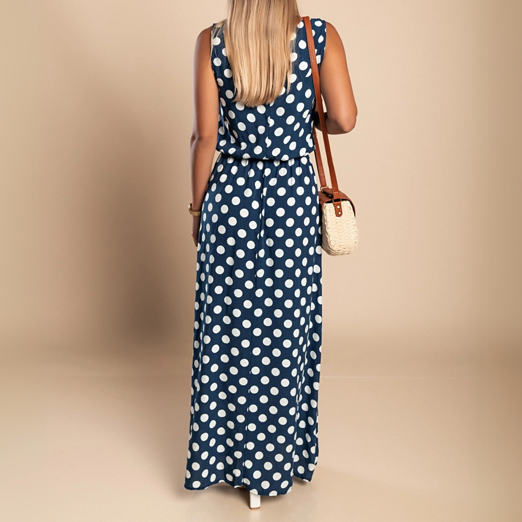 Mireya | Women's Polka Dot Sleeveless Maxi Dress