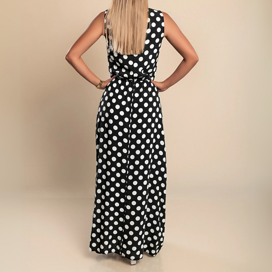 Mireya | Women's Polka Dot Sleeveless Maxi Dress
