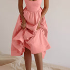 Yewande | Women's Spaghetti Strap Scoop Neck A-Line Midi Sundress