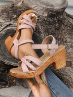 Bambi | Women's Braided Strap Orthopedic Platform Wedge Sandals