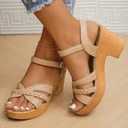 Bambi | Women's Braided Strap Orthopedic Platform Wedge Sandals
