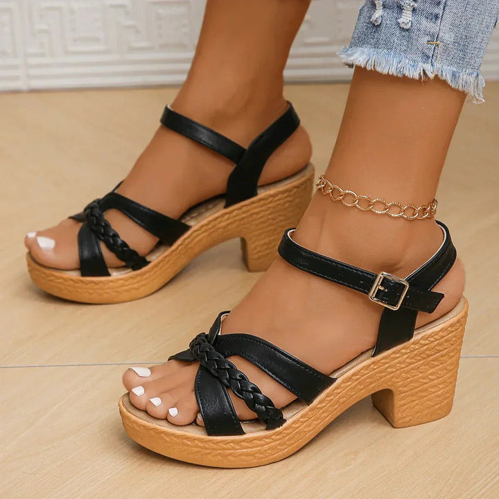 Bambi | Women's Braided Strap Orthopedic Platform Wedge Sandals