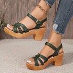 Bambi | Women's Braided Strap Orthopedic Platform Wedge Sandals