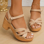 Bambi | Women's Braided Strap Orthopedic Platform Wedge Sandals