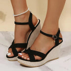 Aurora | Women's Elegant Ankle Strap Wedge Sandals
