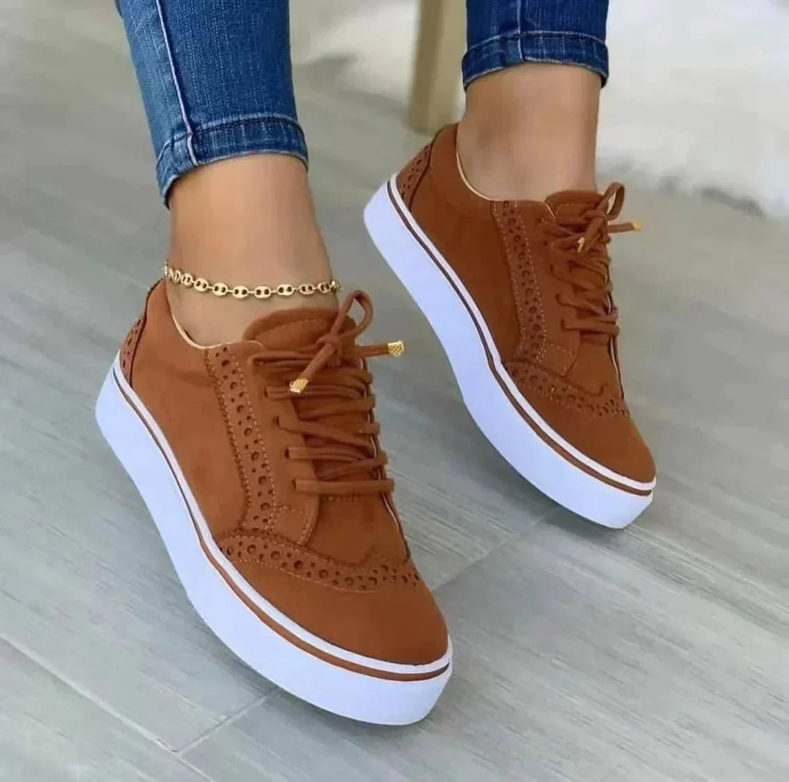 Audrey | Women's Brogue Platform Walking Sneakers
