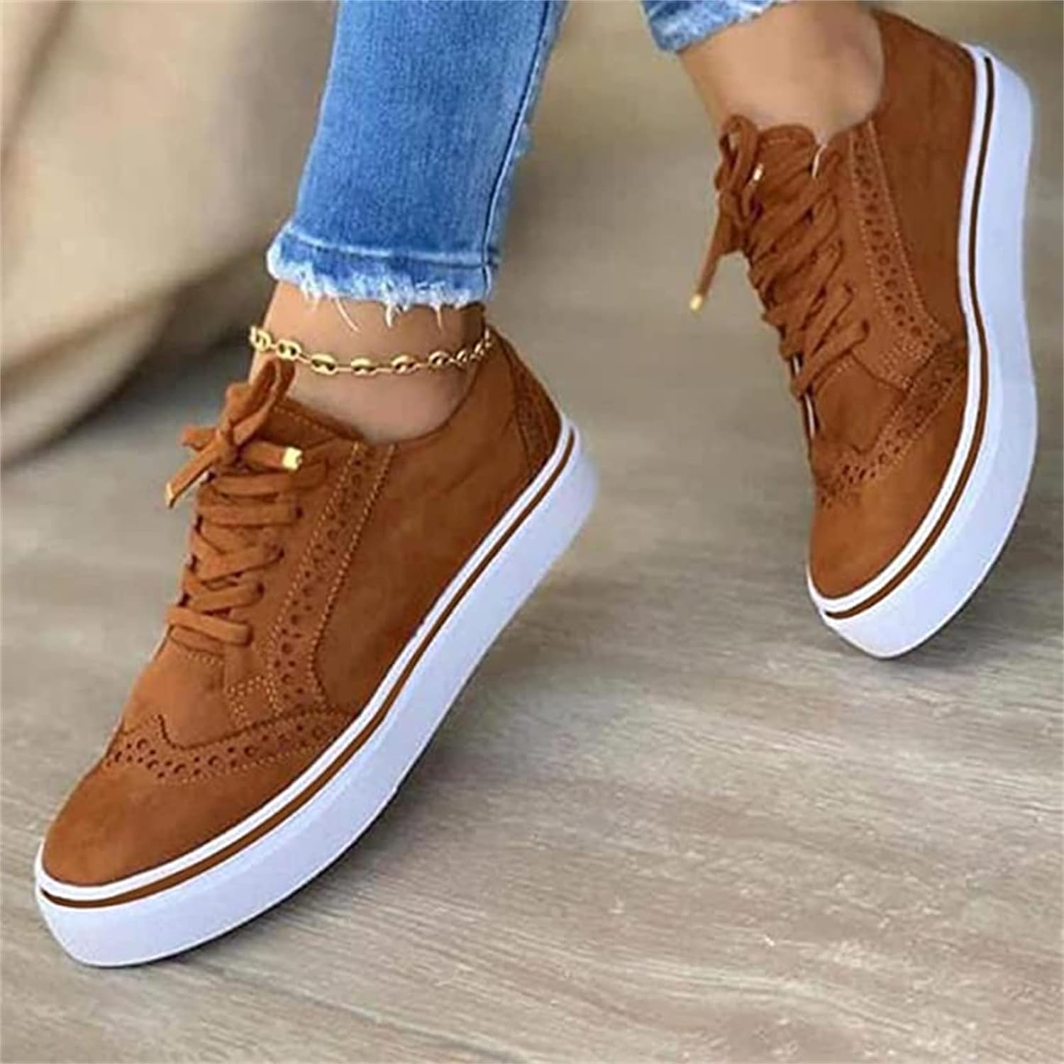 Audrey | Women's Brogue Platform Walking Sneakers