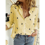 Basma | Women's Elegant Linen Button-Up Long Sleeve Blouse