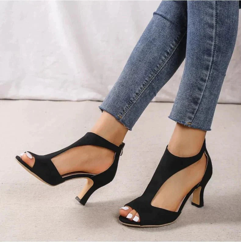 Athena | Women's Orthopedic Peep Toe Cut-Out High Heel Sandals